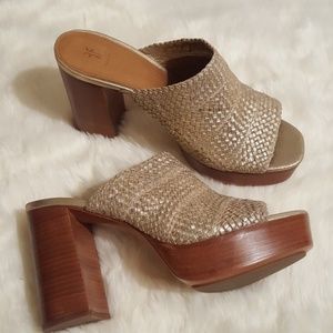 Frye Katie Woven Platform Slide